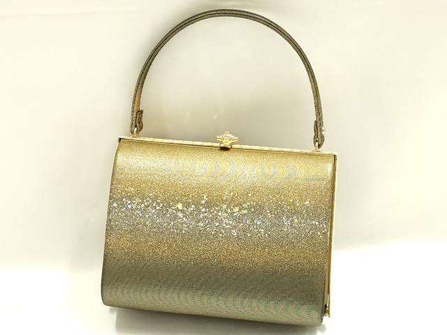 平和屋着物▼和装小物　和装バッグ　ハンドバッグ　箔散らし　金銀彩　暈し　逸品　AABK9575ay