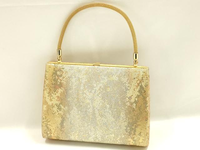 平和屋着物▼和装小物　和装バッグ　ハンドバッグ　金銀彩　逸品　AABK9576ay