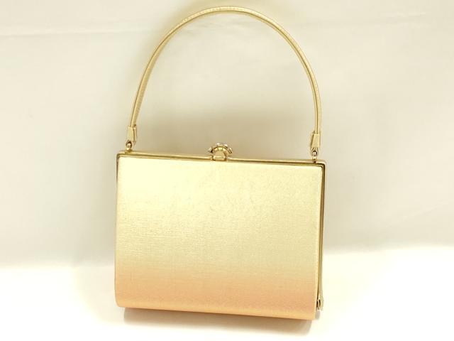 平和屋着物▼和装小物　和装バッグ　ハンドバッグ　花車文　金糸　帯地使用　逸品　AABK9583ay