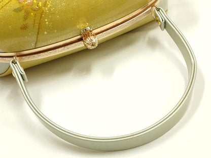 平和屋着物▼和装小物　和装バッグ　ハンドバッグ　舞花文　金彩　逸品　AABK9584ay