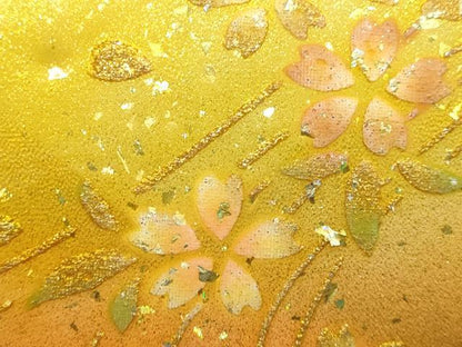 平和屋着物▼和装小物　和装バッグ　ハンドバッグ　舞花文　金彩　逸品　AABK9584ay