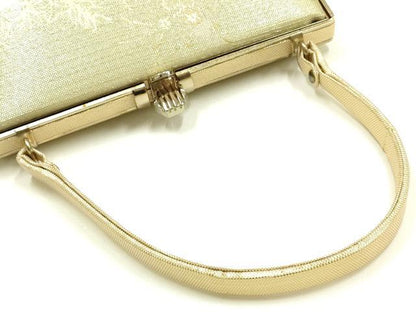 平和屋着物▼和装小物　和装バッグ　ハンドバッグ　地紙花文　金糸　逸品　AABK9586ay