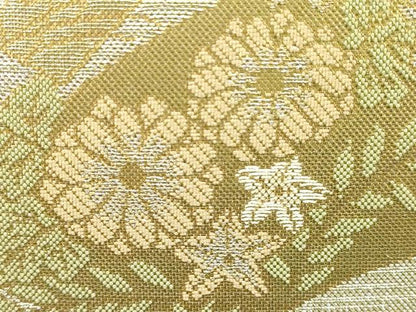 平和屋着物▼和装小物　和装バッグ　ハンドバッグ　地紙花文　金糸　逸品　AABK9586ay