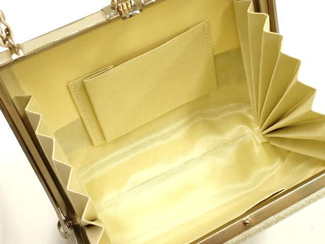 平和屋着物▼和装小物　和装バッグ　ハンドバッグ　地紙花文　金糸　逸品　AABK9586ay
