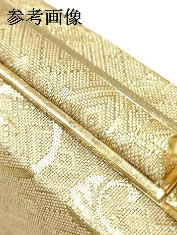 平和屋着物▼和装小物　和装バッグ　ハンドバッグ　唐草花文　金糸　逸品　AABK9587ay