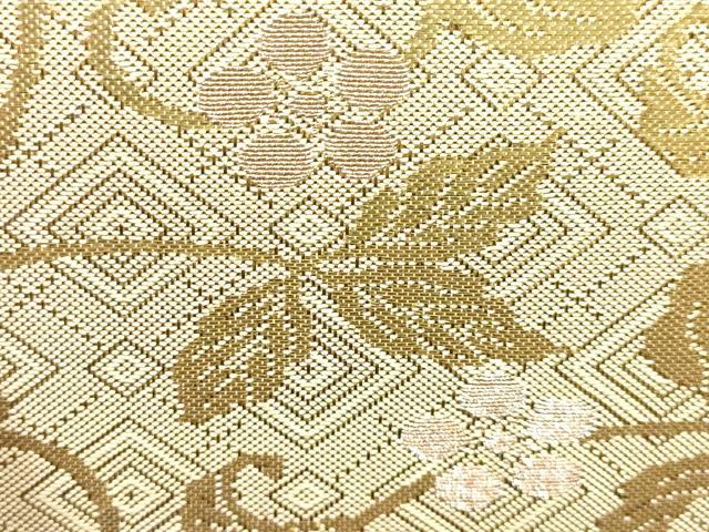 平和屋着物▼和装小物　和装バッグ　ハンドバッグ　唐草花文　金糸　逸品　AABK9587ay
