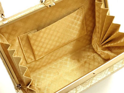 平和屋着物▼和装小物　和装バッグ　ハンドバッグ　唐草花文　金糸　逸品　AABK9587ay