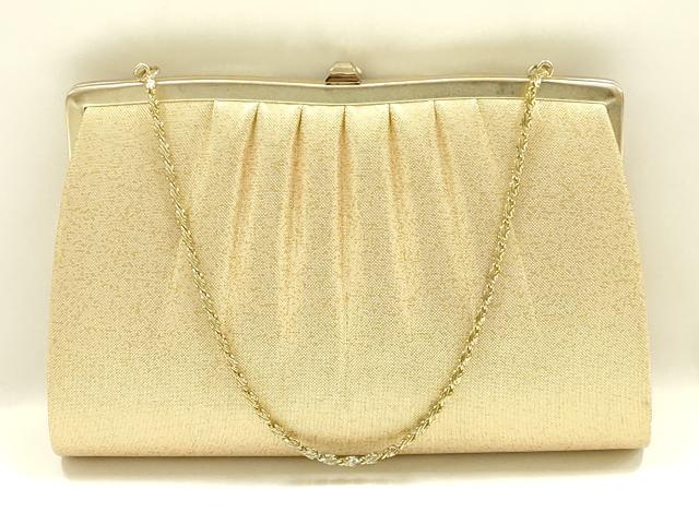 平和屋着物▼和装小物　和装バッグ　ハンドバッグ　チェーンバッグ　蔓帯花文　金糸　逸品　AABK9588ay
