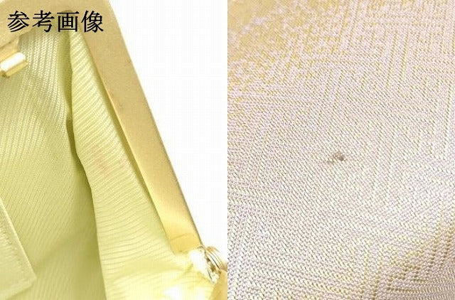 平和屋着物▼和装小物　和装バッグ　ハンドバッグ　チェーンバッグ　花蝶文　金糸　逸品　AABK9589ay