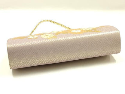 平和屋着物▼和装小物　和装バッグ　ハンドバッグ　チェーンバッグ　花蝶文　金糸　逸品　AABK9589ay