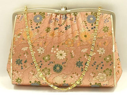 平和屋着物▼和装小物　和装バッグ　ハンドバッグ　チェーンバッグ　道長花文　金糸　逸品　AABK9591ay