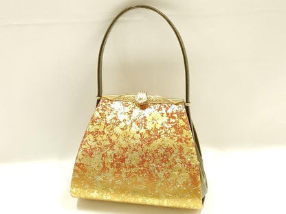 平和屋着物▼和装小物　和装バッグ　ハンドバッグ　花唐草　金彩　暈し　逸品　AABK9592ay