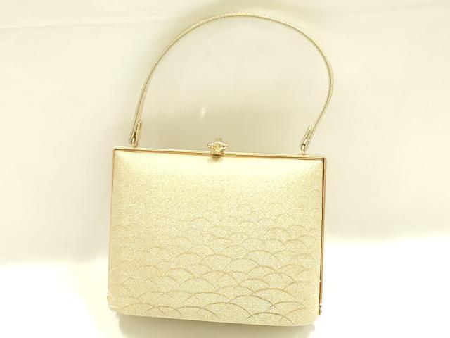 平和屋着物▼和装小物　和装バッグ　ハンドバッグ　芝文　金銀糸　逸品　AABK9594ay