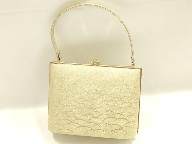 平和屋着物▼和装小物　和装バッグ　ハンドバッグ　芝文　金銀糸　逸品　AABK9594ay
