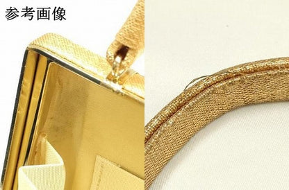 平和屋着物▼和装小物　和装バッグ　ハンドバッグ　扇面花文　金銀糸　逸品　AABK9596ay