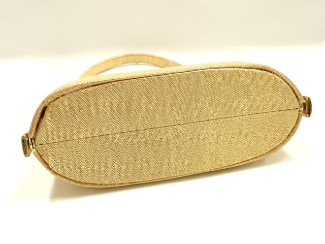 平和屋着物▼和装小物　和装バッグ　ハンドバッグ　扇面花文　金銀糸　逸品　AABK9596ay