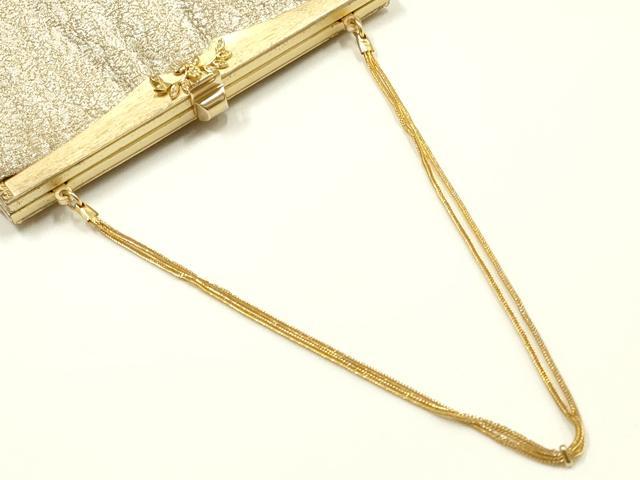 平和屋着物▼和装小物　和装バッグ　ハンドバッグ　チェーンバッグ　金銀糸　逸品　AABK9597ay