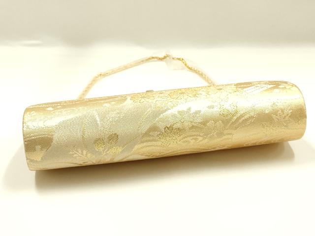 平和屋着物▼和装小物　和装バッグ　ハンドバッグ　チェーンバッグ　クラッチバッグ　風景文　金銀糸　帯地使用　逸品　AABK9598ay
