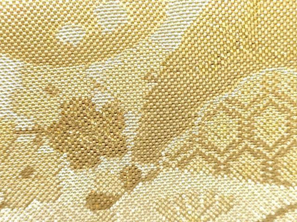 平和屋着物▼和装小物　和装バッグ　ハンドバッグ　チェーンバッグ　クラッチバッグ　風景文　金銀糸　帯地使用　逸品　AABK9598ay