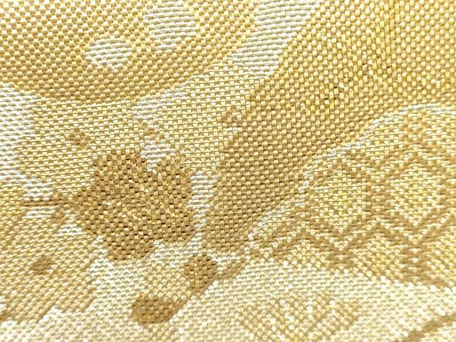 平和屋着物▼和装小物　和装バッグ　ハンドバッグ　チェーンバッグ　クラッチバッグ　風景文　金銀糸　帯地使用　逸品　AABK9598ay