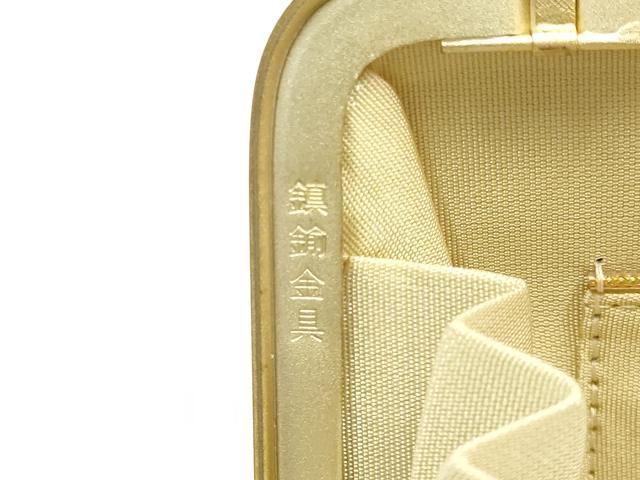平和屋着物▼和装小物　和装バッグ　ハンドバッグ　チェーンバッグ　クラッチバッグ　風景文　金銀糸　帯地使用　逸品　AABK9598ay