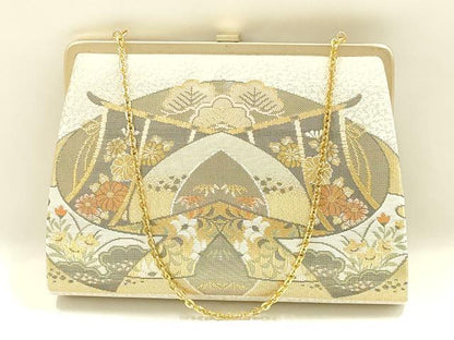 平和屋着物▼和装小物　和装バッグ　ハンドバッグ　チェーンバッグ　吉祥花文　金糸　逸品　AABK9600ay