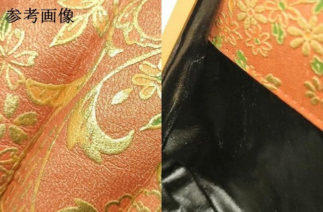 平和屋着物▼和装小物　和装バッグ　ハンドバッグ　チェーンバッグ　花唐草文　金彩　逸品　AABK9602ay