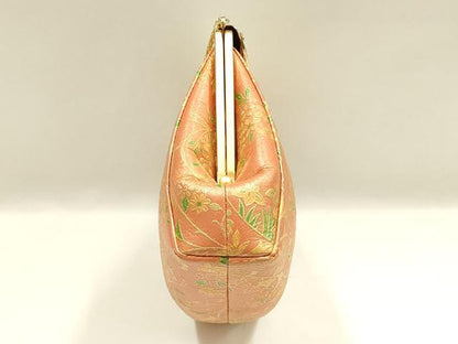 平和屋着物▼和装小物　和装バッグ　ハンドバッグ　チェーンバッグ　花唐草文　金彩　逸品　AABK9602ay