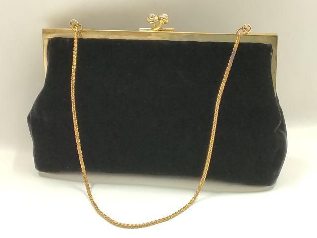 平和屋着物▼和装小物　和装バッグ　Leu Locati　レウロカティ　ハンドバッグ　プチポワン刺繍　ベルベット　逸品　AABK9603ay