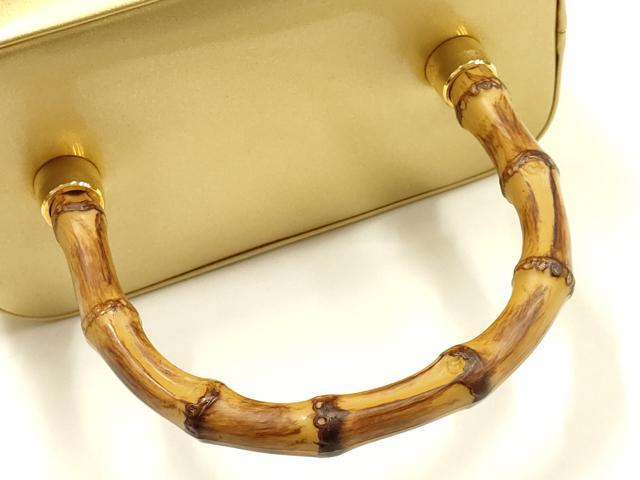 平和屋着物▼和装小物　和装バッグ　ハンドバッグ　バニティバッグ　バンブーハンドル　逸品　AABK9605ay