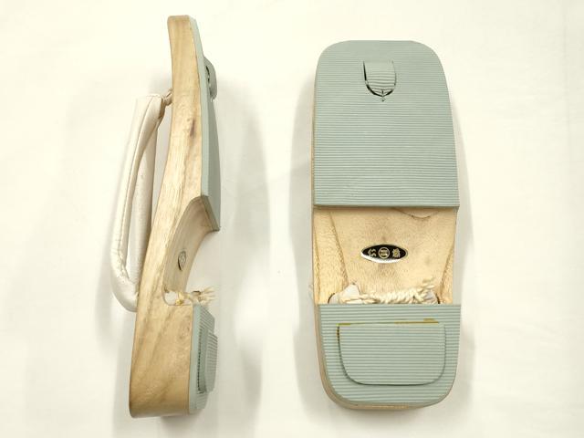 平和屋着物▼男性　和装小物　雪駄・下駄セット　白　桐下駄　仁藤　逸品　AABK9611ay