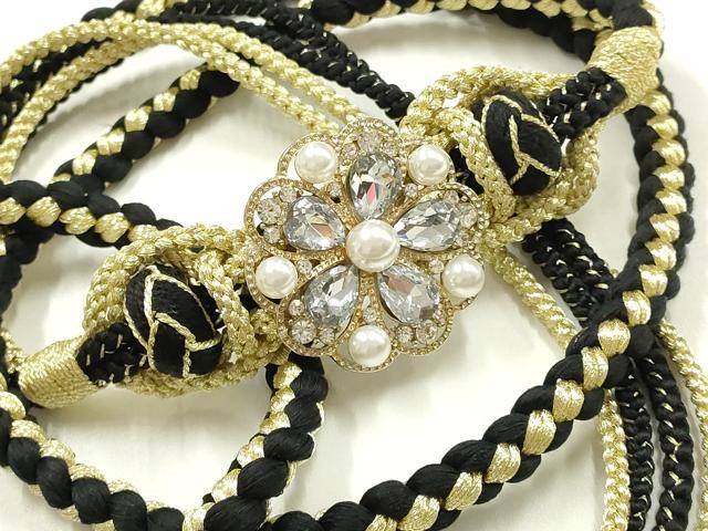 平和屋着物●和装小物　振袖用帯締め　装飾　パール　ラインストーン　あわじ玉　金糸　逸品　AABK9638ay