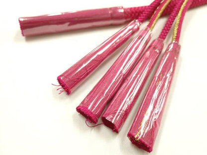 平和屋着物●和装小物　振袖用帯締め　装飾　パール　飾り玉　ちりめん細工　金糸　撚り房　逸品　未使用　AABK9643ay