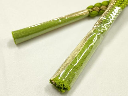 平和屋着物●和装小物　振袖用帯締め　装飾　パール　ビーズ　金糸　長尺　逸品　未使用　AABK9651ay