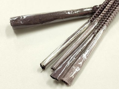 平和屋着物●和装小物　振袖用帯締め　装飾　飾り玉　あわじ玉　パール　銀糸　逸品　未使用　AABK9653ay