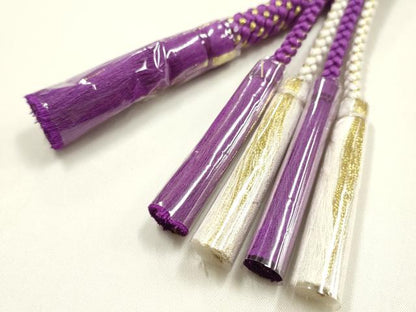平和屋着物●和装小物　振袖用帯締め　装飾　飾り玉　パール　金糸　正絹　逸品　未使用　AABK9668ay