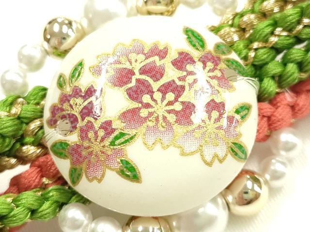 平和屋着物●和装小物　振袖用帯締め　装飾　蒔絵　パール　あわじ玉　金糸　正絹　逸品　未使用　AABK9671ay