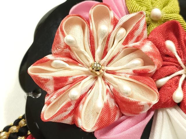 平和屋着物●和装小物　振袖用帯締め　装飾　つまみ細工　小田巻　金糸　正絹　逸品　AABK9676ay