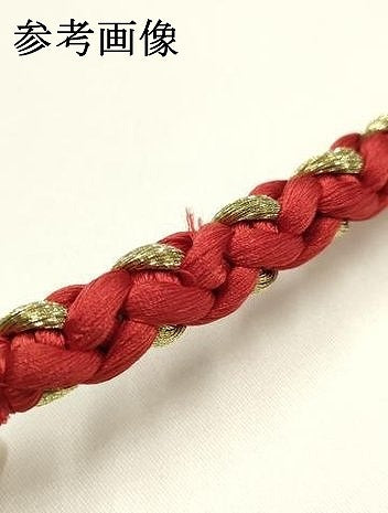 平和屋着物●和装小物　振袖用帯締め　装飾　つまみ細工　ラインストーン　金糸　正絹　逸品　AABK9691ay