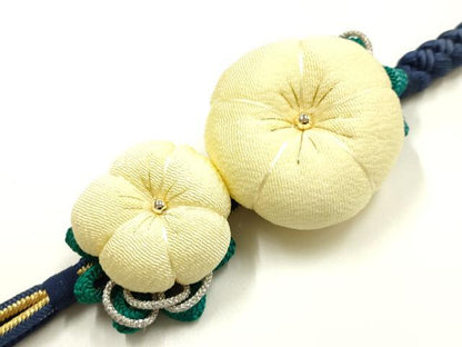 平和屋着物●和装小物　振袖用帯締め　装飾　ちりめん細工　金銀糸　撚り房　正絹　逸品　AABK9692ay