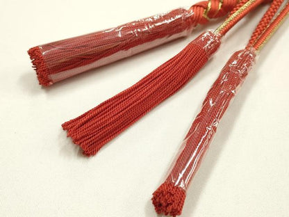 平和屋着物●和装小物　振袖用帯締め　翠嵐工房　装飾　パール　あわじ玉　金銀糸　撚り房　正絹　逸品　未使用　AABK9693ay