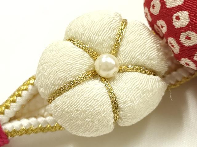 平和屋着物●和装小物　振袖用帯締め　装飾　ちりめん細工　金糸　正絹　逸品　AABK9702ay