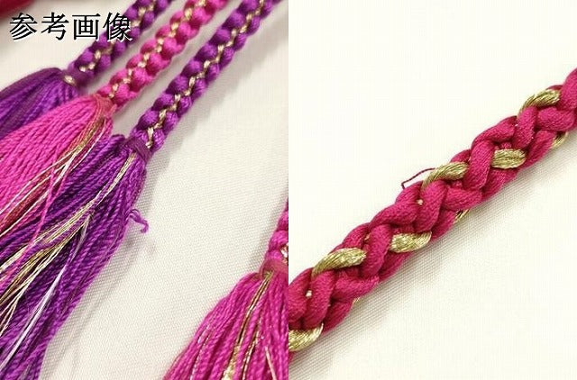 平和屋着物●和装小物　振袖用帯締め　装飾　ちりめん細工　パール　金糸　正絹　逸品　AABK9703ay