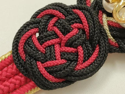 平和屋着物●和装小物　振袖用帯締め　翠嵐工房　装飾　パール　金糸　撚り房　正絹　逸品　未使用　AABK9704ay