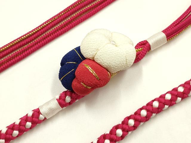平和屋着物●和装小物　振袖用帯締め　装飾　ちりめん細工　パール　金糸　正絹　逸品　AABK9711ay