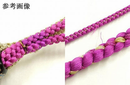 平和屋着物●和装小物　振袖用帯締め　装飾　ちりめん細工　飾り玉　金糸　正絹　逸品　AABK9717ay