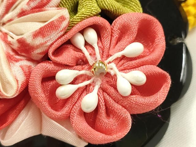 平和屋着物●和装小物　振袖用帯締め　装飾　つまみ細工　小田巻　金糸　正絹　逸品　AABK9718ay