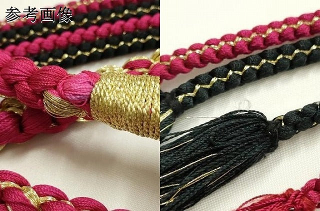 平和屋着物●和装小物　振袖用帯締め　装飾　つまみ細工　パール　鈴　金糸　正絹　逸品　AABK9727ay