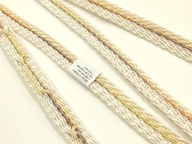 平和屋着物＊夏物　和装小物　上質な帯締め2本　レース組　平組　金銀糸　正絹　逸品　未使用　AABK9743ay