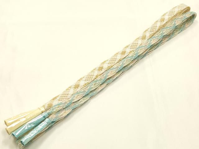 平和屋着物＊夏物　和装小物　上質な帯締め2本　レース組　平組　暈し　正絹　逸品　未使用　AABK9748ay